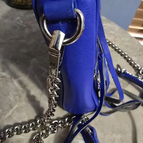 Rebecca Minkoff Mini Mac Cobalt Blue Zipper & Fringe Crossbody Bag - Picture 12 of 12